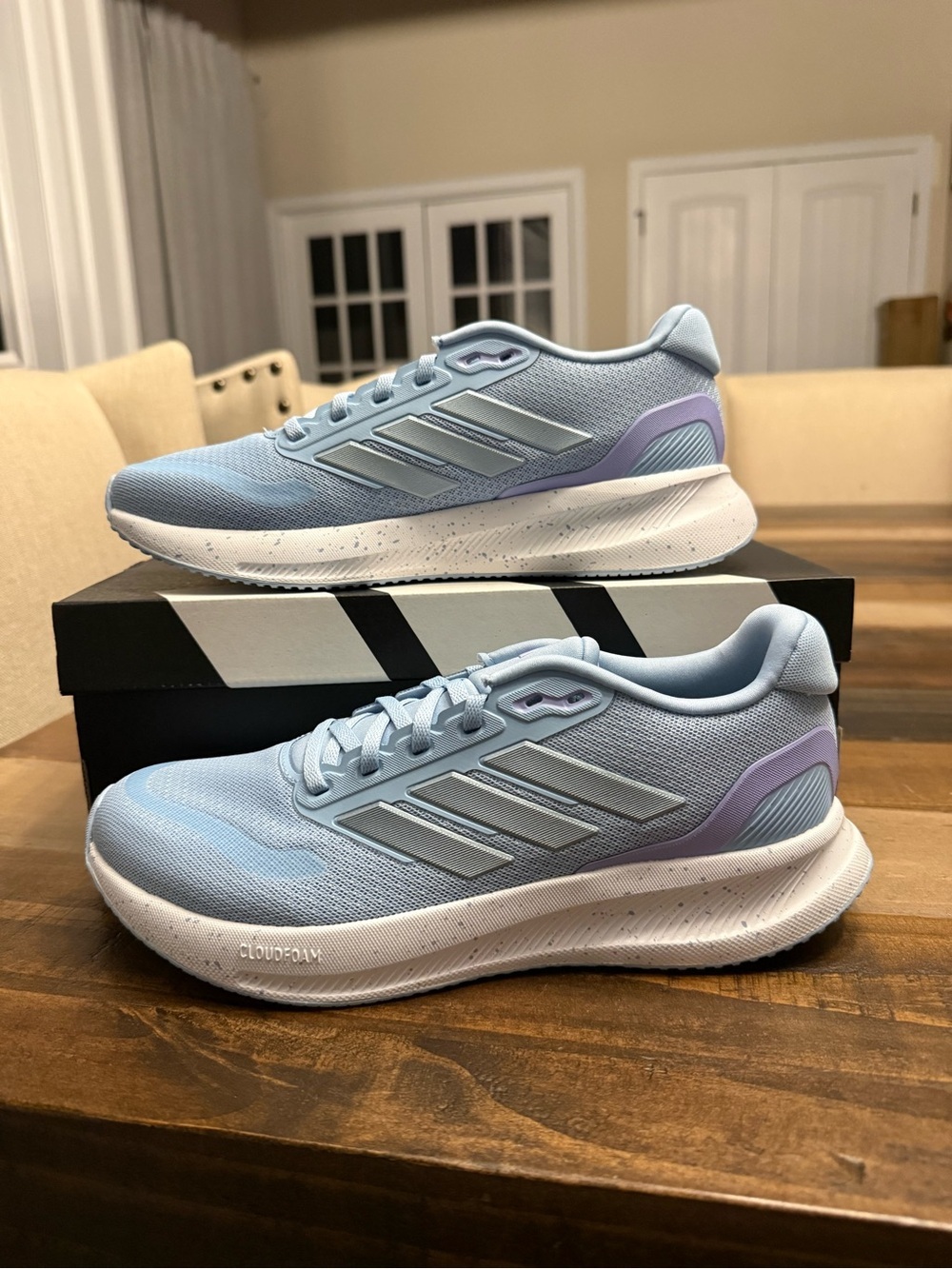 adidas Runfalcon 5 W Women’s Light Blue and Lavender Athletic Running Shoes